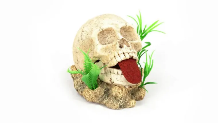 Sale AQUATLANTIS Bulleur crâne langue pendue coloris multicolore en résine - 12,5 x 14 x 11,5 cm