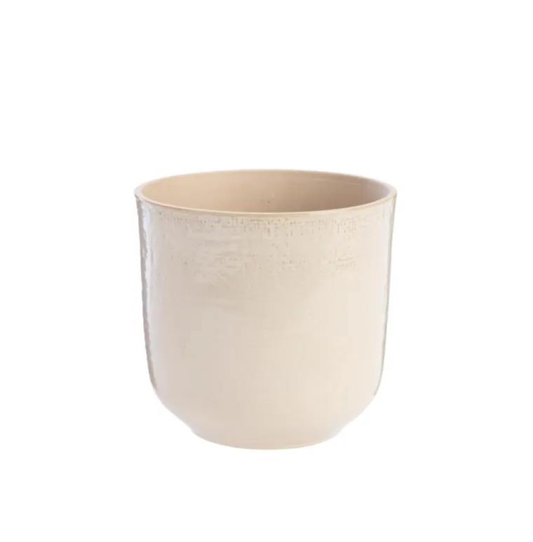 Best Cache-pot coloris beige en céramique Sandstone - 25 x 23 cm