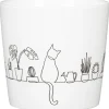 Online DEROMA Cache-pot en céramique blanc motifs chat Scheurich 870 Catview - Ø 13 cm