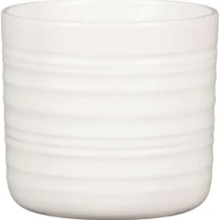 DEROMA Cache-pot en céramique blanc Scheurich 850 Soft Wool - Ø 23 cm