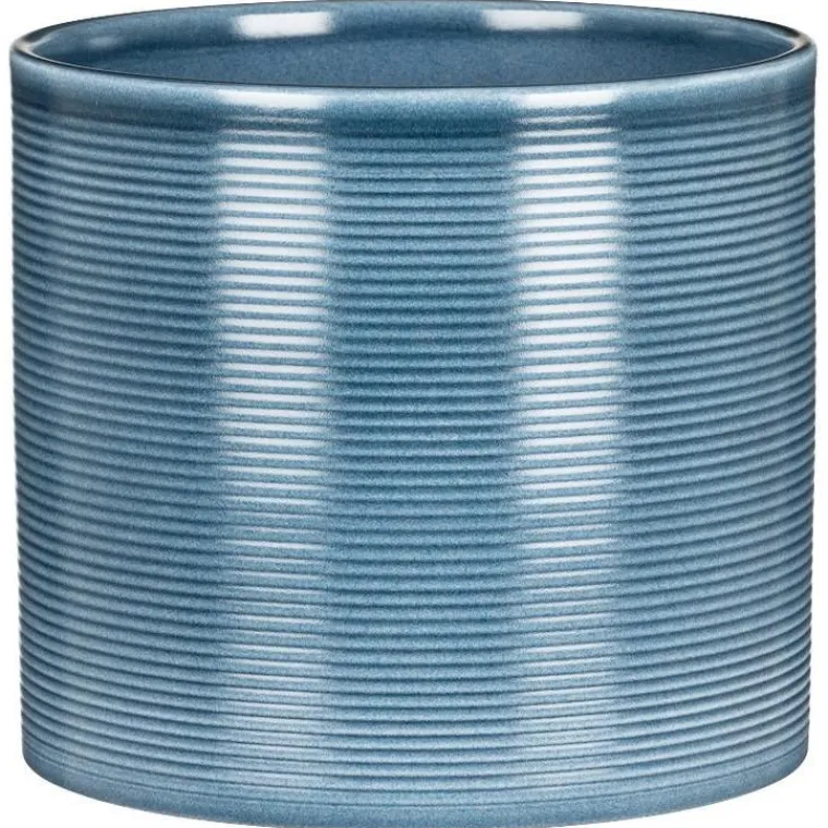 Hot DEROMA Cache-pot en céramique bleu Scheurich 828 Blue Jeans - Ø 12 cm