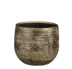 Outlet EDELMAN Cache-pot en céramique coloris bronze métallique Hollande Marcus – Ø 14 x H 12 cm