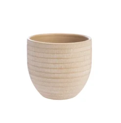 New Cache-pot en céramique marron Sulco – 29 x 26 cm