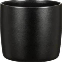 DEROMA Cache-pot en céramique noir Scheurich 900 Ebano - Ø 24 cm