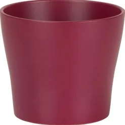 Online DEROMA Cache-pot en céramique rose framboise Scheurich 808 Burgundy - Ø 13 x H 11,2 cm