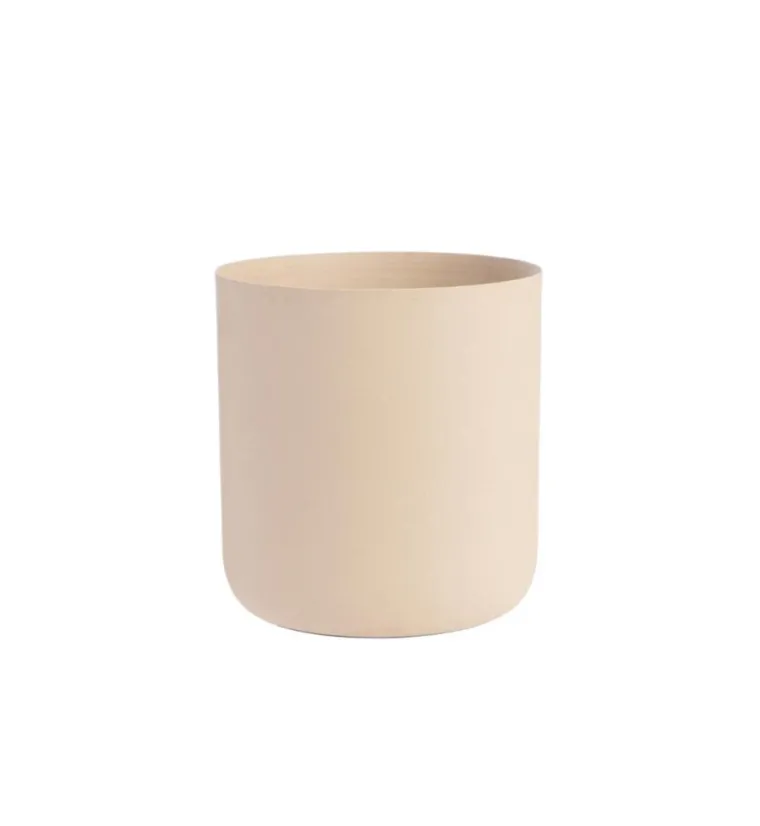 New Cache-pot en zinc coloris beige – Ø 22 x H 21,5 cm