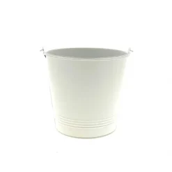 Outlet Cache-pot métal blanc Zinc - Ø 18 x H 17,5 cm