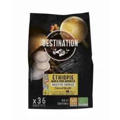 Clearance DESTINATION café dosettes souple moka ethiopie bio - 252 g