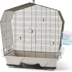 Clearance SAVIC Cage à oiseaux exotiques et canaris coloris marron Mary 50 avec fils cuivrés – 71,5 x 38,5 x 73,5 cm