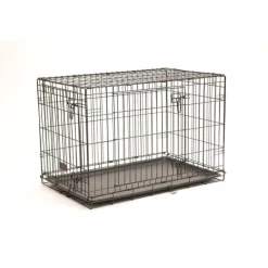 New NEW CONCEPT INT Cage d'éducation noire pour chien et chiot à 2 portes - 91 x 58 x 63 cm