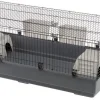 New FERPLAST Cage pour lapin avec rampe extérieure coloris gris - 140 x 71 x 51 cm