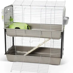 Sale SAVIC Cage pour lapin ou cobaye Caesar 3 double argent/vert
