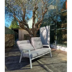 Canapé inclinable 2 places, couleur pélican - BIZZOTTO Kledi