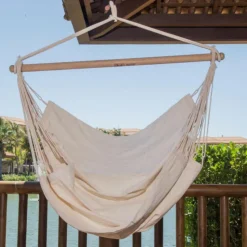 New JOBEK Chaise hamac coloris écru certifié FSC® Hamac TranKil - 140 x 110 cm