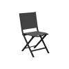 Outlet PROLOISIRS Chaise pliante chiné noire en aluminium et toile Thema