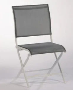 New PROLOISIRS Chaise pliante grise en aluminium Elégance