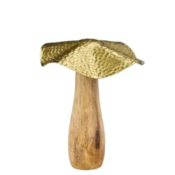 Outlet EDELMAN Champignon haut en bois et résine or - Ø 18 x 21 cm