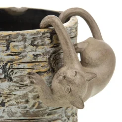 New CADES DESIGN Chat beige en résine à suspendre pour cache-pot x 2 - 6 x 15 x 9,5 cm