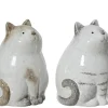 Discount KAEMINGK Chat décoratif en terre cuite blanche - Ø 9 x H 14 cm