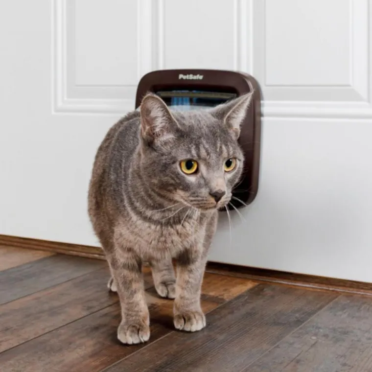 PETSAFE Chatière 4 positions luxe brune