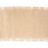 Outlet 090SM18 Chemin de table en jute frangé coloris naturel - 29 x 500 cm