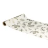 Best Chemin de table en tissu polyester coloris écru/champagne avec des motifs feuilles en métal – 28 cm x 3 m