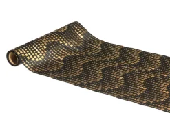 New Chemin de table en tissu polyester noir et or Waves – 28 cm x 3 m