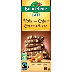 Clearance BONNETERRE Chocolat au lait noix de cajou caramelisees 85 g