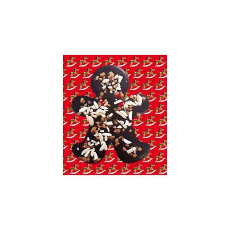 Discount CHOCOLATERIE CASTELAIN Chocolat en forme de bonhomme noir aux amandes et au caramel - 90 g