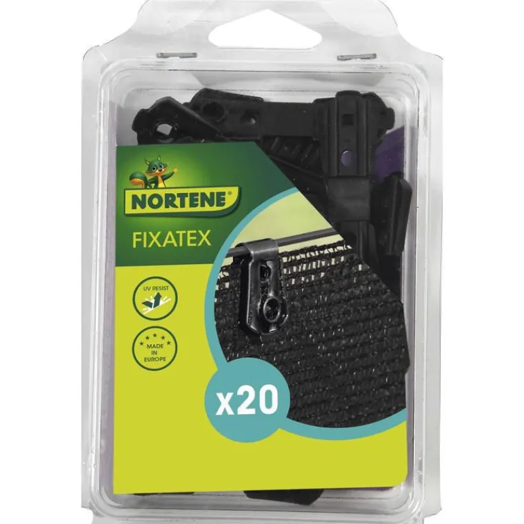 New NORTENE Clip de fixation Fixatex pour Natte noir 34x20 cm