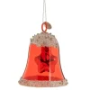 Online KAEMINGK Cloche en verre transparent Rouge paillettes et étoile - 6,20 x 6,20 x 7,50 cm