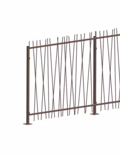 Hot VITIS IN SITU Clôture grille en acier aspect rouillé avec barreaudage roseau - 120 x 100 cm