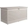 Best BIOHORT Coffre de jardin 160 en acier galvanisé coloris argent métallisé - 160 x 79 x 83 cm