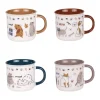 Best BASTIDE Coffret 4 mugs en porcelaine à motifs colorés Chat - 35 cl