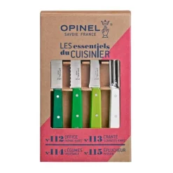 OPINEL Coffret de 4 couteaux de cuisine coloris vert - 215 x 130 x 28 mm