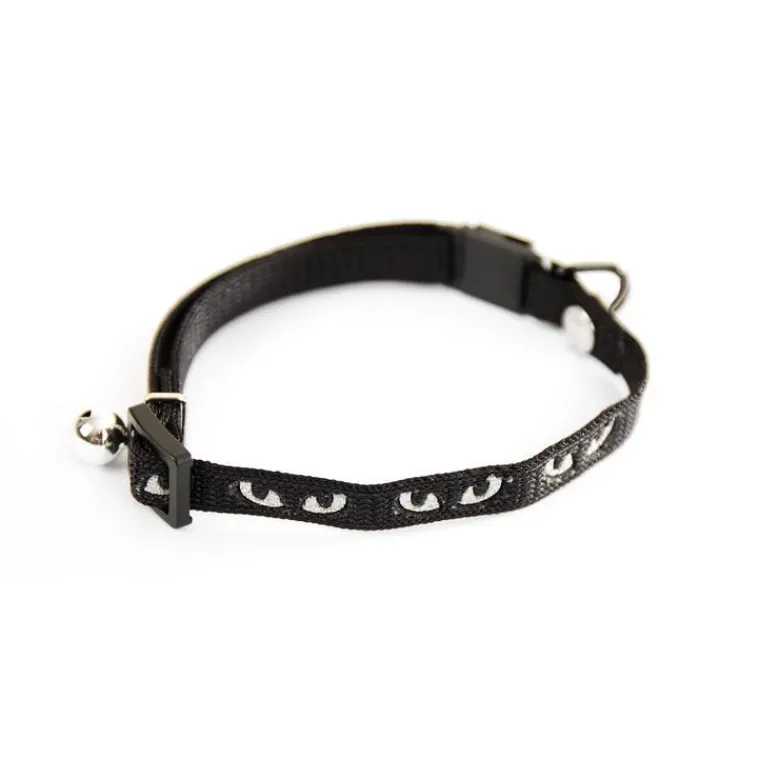 Best MARTIN SELLIER Collier Argent pour chat noir motif yeux de chat