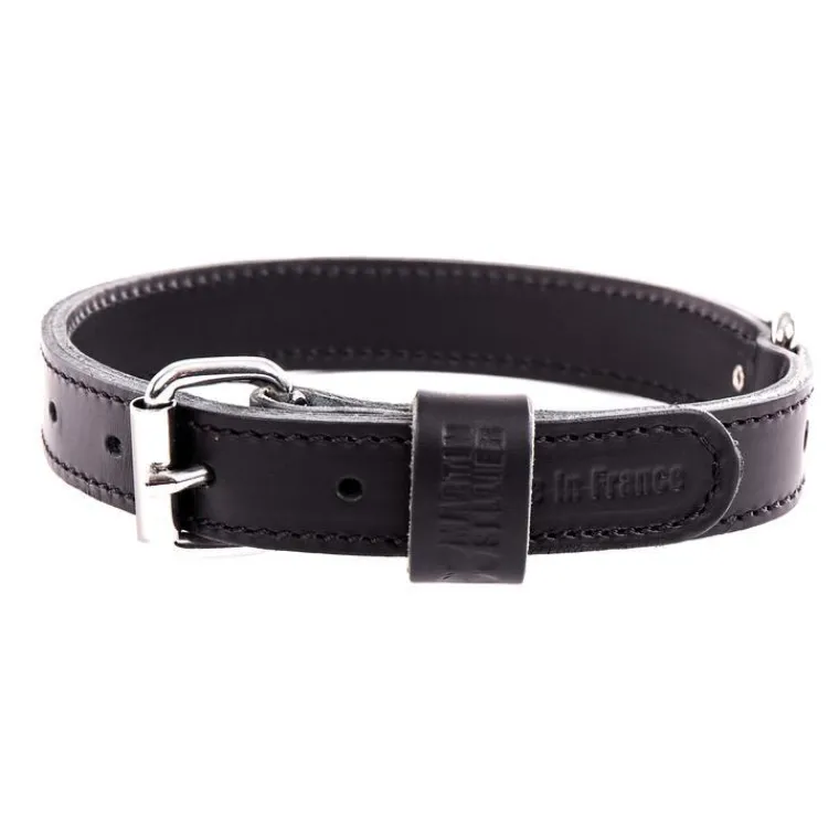 Hot MARTIN SELLIER Collier en cuir double épaisseur pour chien coloris noir - 65 cm
