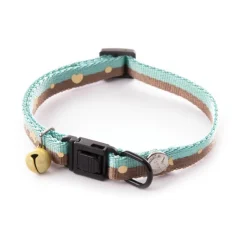 Hot MARTIN SELLIER Collier pour chat Bicolor Bulles vert d’eau et marron