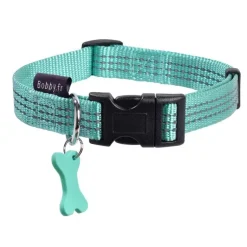 Best BOBBY Collier pour chien en nylon tressé coloris bleu lagon Safe 16 mm - Taille S