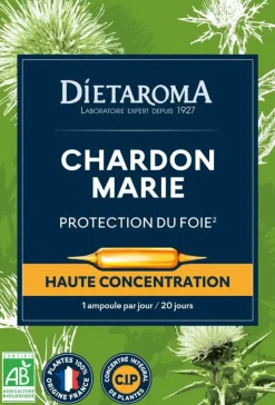 New DIETAROMA Complément alimentaire chardon marie CIP bio protection du foie - 20 ampoules x 10 ml