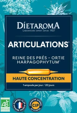 Clearance DIETAROMA Complément alimentaire reine des prés, ortie, harpagophytum CIP bio articulations - 20 ampoules x 10 ml