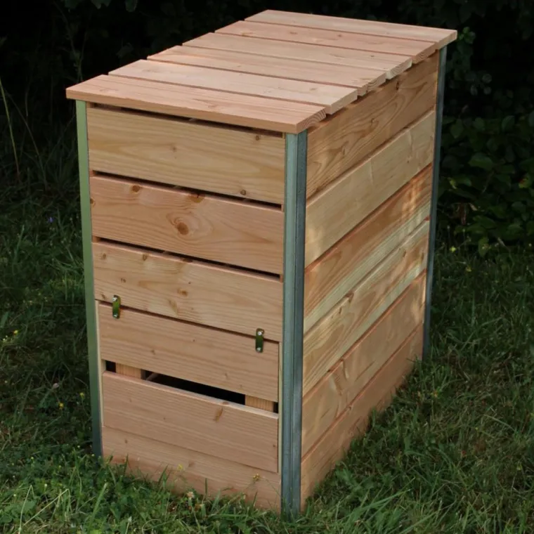 Online MON PETIT POTAGER Composteur steel en bois 80 x 45 cm - 246 L