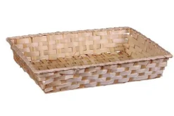Hot CAV SERVICE Corbeille Rihana rectangulaire en bambou naturel - 36 x 26,5 x 7,5 cm