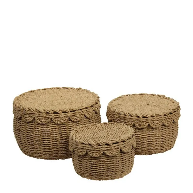 Sale Corbeille ronde en corde de papier - Ø 26,5 x H 16 cm