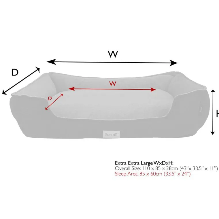 Discount SCRUFFS Couchage orthopédique pour chien coloris marron Harvard - Taille XXL 110 x 82 x 22 cm