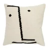 Discount Coussin avec visage en coton blanc 60x60 cm