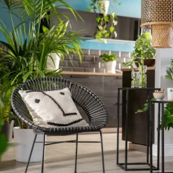 Discount Coussin avec visage en coton blanc 60x60 cm