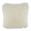 Online Coussin blanc en polyester imitation fausse fourrure - 45 x 45 x 12 cm