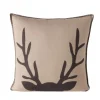 Online BOLTZE Coussin carré beige à motif bois de cerf Vilbert - 50 x 50 cm