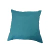 Discount NP CRÉATION Coussin déco carré en polyester/coton bleu Emeraude - 40 x 40 x 15 cm